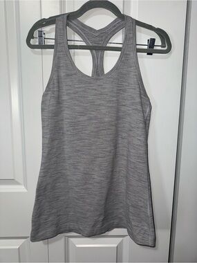 lululemon athletica Heathered Gray Racerback Tank PTP 16-19